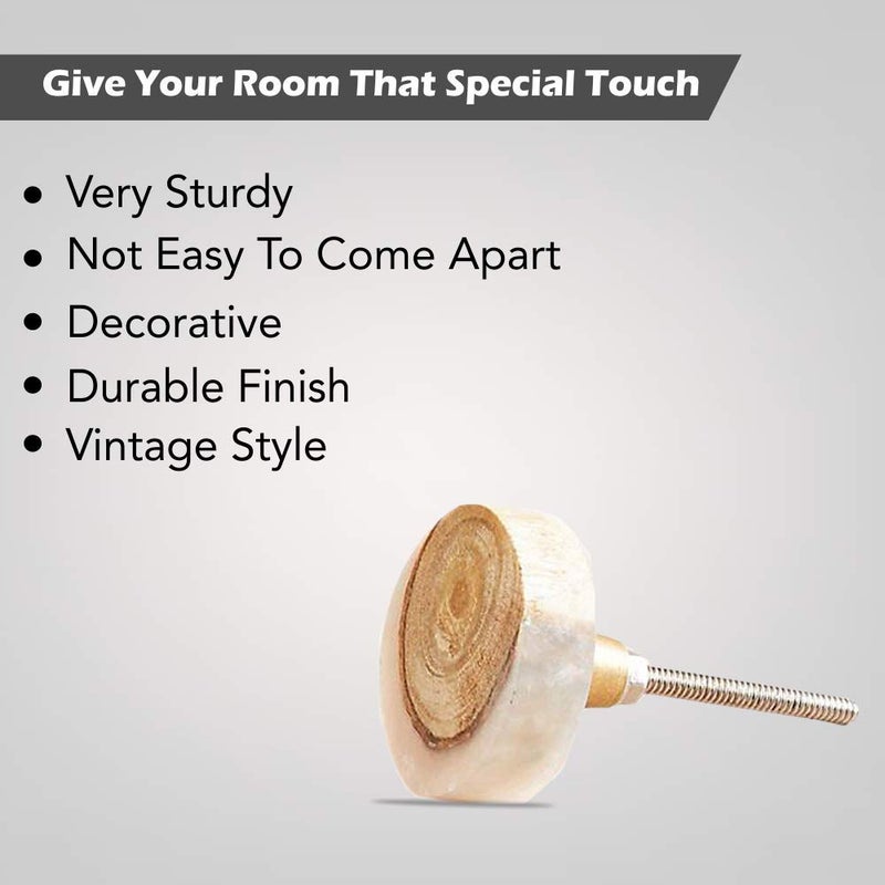 Perilla Home Set of 6 Wooden Knobs for Cabinet & Drawers Decorative Knobs for Home Kitchen Cabinet Hardware Cupboard Glass Door Dresser Wardrobe and Drawer Pulls (Style 1) - Image 5